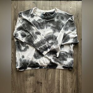 Free People Oversized Black and White Sweatshirt